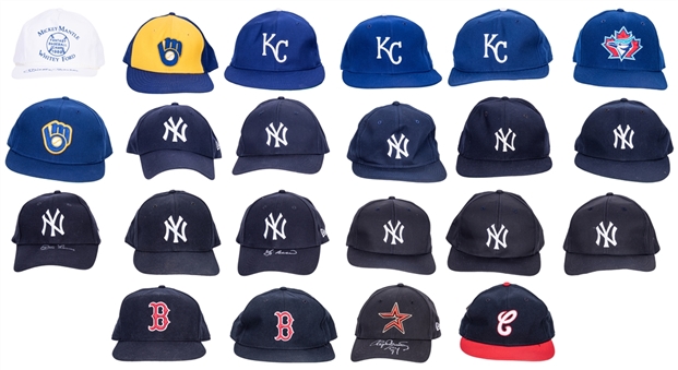 Lot of (22) Signed Hats Including Mickey Mantle (Beckett PreCert)